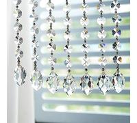 H & D Lot de 5 suspensions attrape-soleil arc-en-ciel en cristal feng shui pour fête de Noël, Verre, teardrop-shaped
