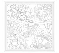 H DUPONT DUPCARPW111C - Un Carré de Soie à peindre - Tissu 100% soie - 90x90cm - La plage