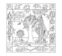 H DUPONT DUPCOUDF002C - Un Coussin en Soie à peindre - Tissu 100% soie - 40x40cm - Arbre en hiver