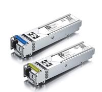 H!Fiber.com 1.25G SFP Bidi Transceiver, 1000Base-BIDI 1550nm/1310nm SMF, a Par de Monomodo SFP Módulo, hasta 2~3 km, para Cisco, Ubiquiti UniFi, Mikrotik, D-Link, Supermicro, Netgear and More