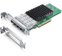 H!Fiber.com 10G Nic,Quad SFP+,10GbE Tarjeta de Red Ethernet,Spec Compatible con X710-DA4,with Intel XL710-BM1 Chip,Soporte Windows Server/Linux/VMware (Not Soporte X11, Mac)