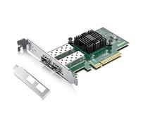 H!Fiber.com 10G Tarjeta de Red Ethernet,2 Ports SFP+ Nic,10GbE CNA,Spec Igual a X520-DA2,with Intel 82599ES Controller,Soporte Windows Server/Linux/VMware (Not Soporte Mac)