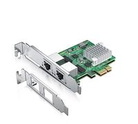H!Fiber - Tarjeta de red PCIe de 2,5 Gbase-T con chip Realtek RTL8125, tarjeta de red de 2,5 GB, 2500/1000/100 Mbps, puertos RJ45 duales, PCIe X1, tarjeta Ethernet para Windows/Windows Server/Linux