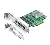 H!Fiber - Tarjeta de red PCIe de 2,5 Gbase-T con chip Realtek RTL8125, tarjeta de red de 2,5 GB, 2500/1000/100 Mbps, puertos RJ45 cuádruples, PCIe X4, tarjeta Ethernet para Windows/Windows