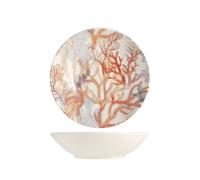 H&H 12 Platos Fondos Mayabay En Stoneware Decorados Cm 20,5