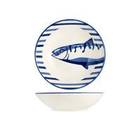 H&H 12 Platos Fondos Puerto En Stoneware Decorados Cm 20,5