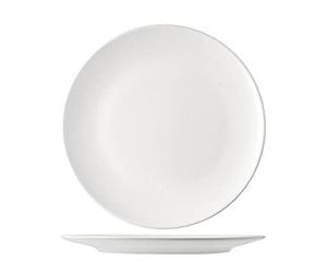 H&H 14051 Denver - Juego de 6 platos llanos (26 cm), color blanco