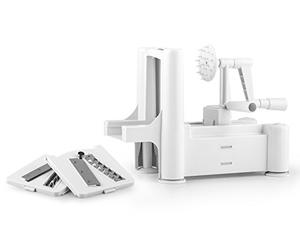 H&H 3-Blades en Espiral Slicer para Frutas y Verduras, Blanco/Verde Lima,