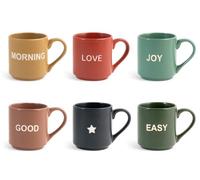 H&H 42733 Mix&Match - Juego de 6 tazas de café, New Bone China, cc210
