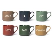 H&H 42740 Mix&Match - Juego de 6 tazas Jumbo, New Bone China, cc380