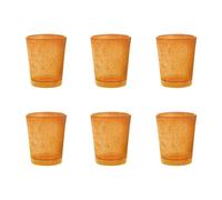 H&H 6 Copas Para Licor Giada Vidrio Color Naranja Claro 5 cl