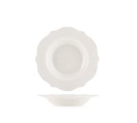 H&h 6 Platos Fondos Festoneado Blanc En New Porcelana Marfil CM 21,5