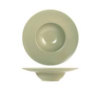 H&H 6 Platos Hondos De Pasta En Cerámica Stoneware Verde Mat Cm 28 Verde