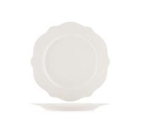 H&h 6 Platos Pisos Festoneado Blanc En New Porcelana Marfil CM 27