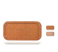 H&H 7199640 Bandeja Rectangular, Polipropileno, Decoración Madera, 40 x 20 cm, Plastic