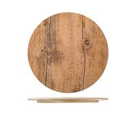 H&H 722011 Plato de melamina efecto madera, redondo, 28 cm