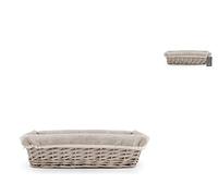 H&H 734403 - Cesta para grises rectangular, mimbre, 35 x 17 cm