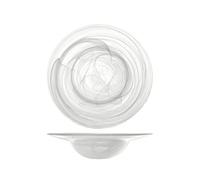 H&H 7627426 Plato pasta alabastro, vidrio, blanco, 26 cm, Glass