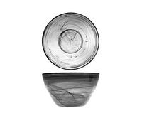 H&H 833069 Albastro - Juego de 4 copas de cristal, color negro, 24 cm