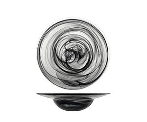H&H 833106 Albastro - Juego de 6 platos de pasta, cristal, negro, 23,5 cm