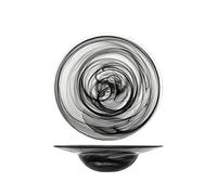 H&H 833113 Albastro - Juego de 6 platos de pasta, cristal, negro, 26 cm