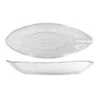 H&H 845543 - Juego de 6 platos ovalados circulares, cristal transparente, 24 x 9 cm