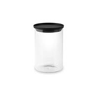 H&H 95015 Tarro con tapón, borosilicato/plástico, Transparente/Negro