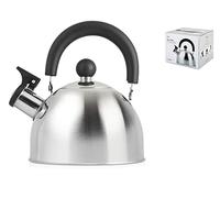 H&H acquablò Tetera con Silbato, Acero Inoxidable, Gris