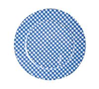 H&H ala Bajoplato Redondo, Diseño Cuadros, 33 cm, plástico, Azul