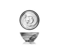H&H Alabastro - Juego de 6 Copas de Postre, Cristal, Negro, 14 cm, 14 x 14 x 6 cm, 6 Unidades