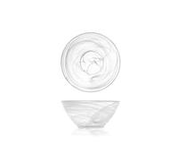 H&H Alabastro-Juego de 6 Cuencos de Postre, Cristal, 14 cm, Color Blanco, 14x14x6 cm, 6