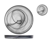 H&H Alabastro - Juego de 6 platos, cristal, negro, 28 x 3 cm, 837364