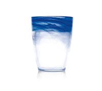 H&H Alabastro - Juego de 6 Vasos, Cristal, 350 ml, Azul Cobalto, 9 x 9 x 11 cm, 6 Unidades