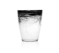 H&H Alabastro - Juego de 6 Vasos, Cristal, Negro, 350 ml, 9 x 9 x 11 cm, 6 Unidades