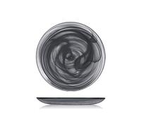 H&H Alabastro Set 6 platos de frutas, vidrio, negro, 21cm