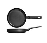 H&H All Blacks - Sartén de aluminio con revestimiento antiadherente Pfluon, 24 cm, revestimiento interior de panal, inducción