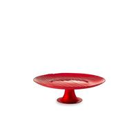 H&H Alzata Silk Red In Vetro Rosso Cm 28