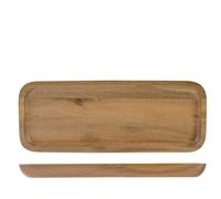 H&H Bandeja Rectangular De Madera De Acacia Color Madera Oscura 10,5x28x2h Cm