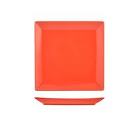 H&H Boston - Juego de 6 Platos de Fruta, Stoneware, Coral, Cuadrados, 18 x 18 cm