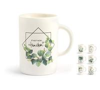 H&H Botanic Set 6 Mug, New Bone China, Decoro Assortito, Cc4