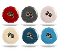 H&H Botanic Winter - Juego de 6 platos de frutas de porcelana, 21 cm, elegantes, modernos y refinados