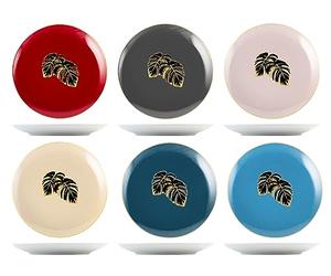 H&H Botanic Winter - Juego de 6 platos de frutas de porcelana, 21 cm, elegantes, modernos y refinados