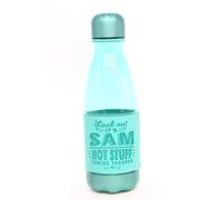 H & H - Botella de agua reutilizable con funda de nombre personalizada, 500 ml, no tóxica, para correr, gimnasio, yoga, al aire libre y acampada