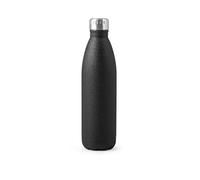 H&H Botella térmica de acero inoxidable 18/10 sin BPA, botella de agua reutilizable, para adultos y niños termo de metal para bebidas calientes o frías con atractivo diseño, 750 ml, Negro/Purpurina