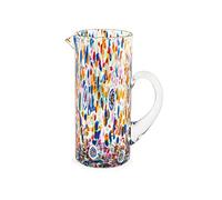 H&h brocca veneziano in vetro decorato multicolore lt 1,3