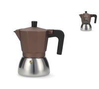 H&H Caffetera Bronce de Aluminio y Acero Inoxidable 6 Tazas