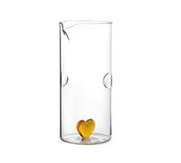 H&H caraffa in vetro borosilicato con cuore Ambra lt 1,4