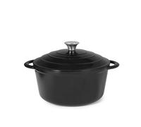 H&H Casseruola In Ghisa Smaltata Nero Cm 26