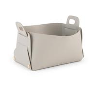 H&H - Contenedor Rectangular en PVC Gris, Efecto Piel, 13,55x22xH12,5 cm - Vacía Bolsillos, Organizador de Diseño Minimalista - Ideal para el Hogar o como Regalo