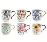 H&H Creamtea - Juego de 6 tazas de porcelana New Bone China, sin platillo, 350 cc